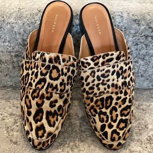 Halogen leopard print slip-on mules